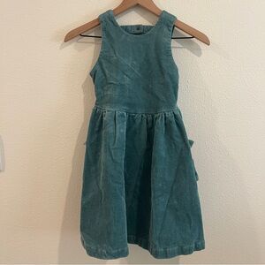 Finding Foxtail Story Dress Girls Sz 8 Green Corduroy Matilda Jane Teal Overall